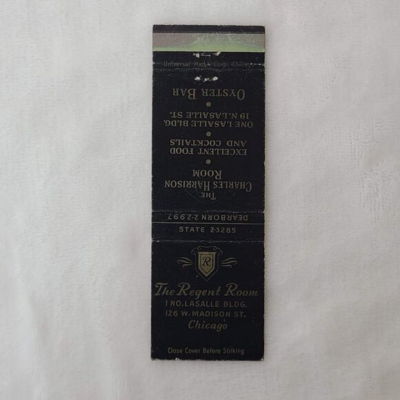 Front Strike Matchbook Cover Regent Room Chicago IL Illinois Charles Harrison - Picture 4 of 5